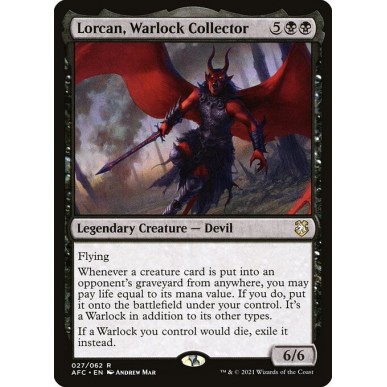 Lorcan, Collezionista di Warlock