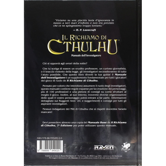 Il Richiamo di Cthulhu - Manuale dell'Investigatore Il Richiamo di Cthulhu