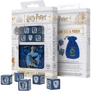 Q Workshop - Set 5 Dadi con Borsa - Harry Potter - Ravenclaw