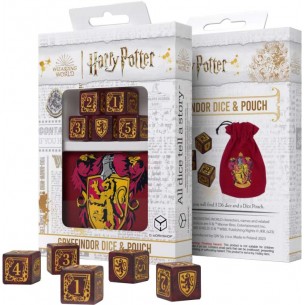 Q Workshop - Set 5 Dadi con Borsa - Harry Potter - Gryffindor