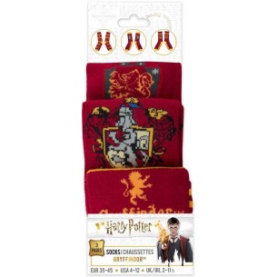 Calzini - Harry Potter - Grifondoro (3 Paia, Misura 35 - 45)
