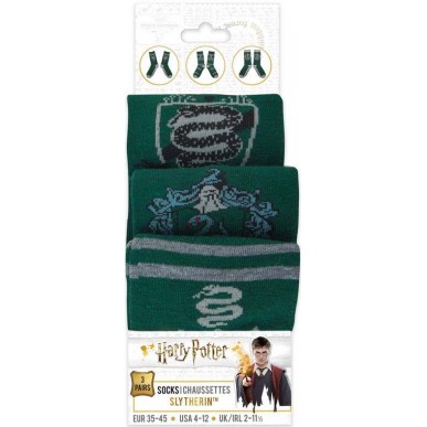 Calzini - Harry Potter - Serpeverde (3 Paia, Misura 35 - 45)