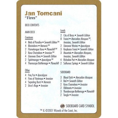Jan Tomcani Decklist