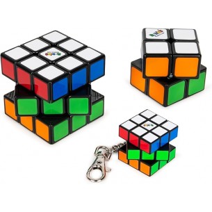 Rubik's - Confezione Famiglia - Cubo 3x3, Cubo 2x2, Cubo 3x3 Portachiavi 2