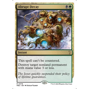 Abrupt Decay