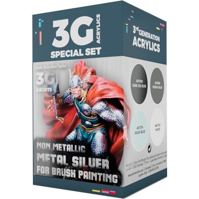 AK - Set di Pittura Non Metallic Metal: Silver for Brush Painting - AK1073