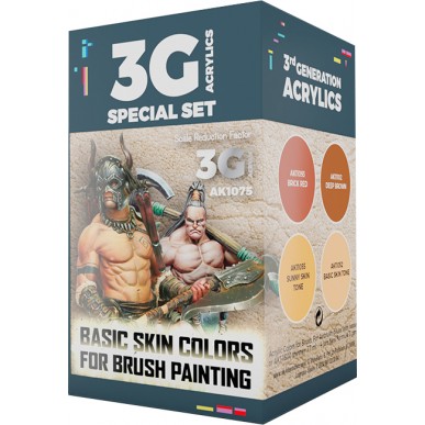 AK - Set di Pittura Basic Skin Colors for Brush Painting - AK1075