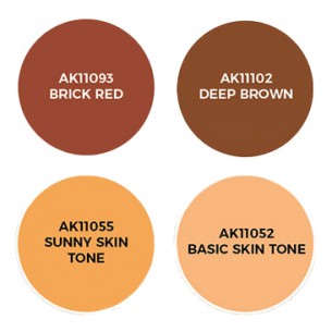 AK - Set di Pittura Basic Skin Colors for Brush Painting - AK1075 2