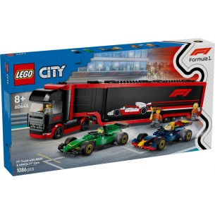 LEGO City - 60445 - Autotrasportatore F1 con Monoposto RB20 e AMR24 F1