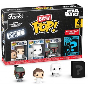 Funko Bitty Pop - Star Wars 4 Pack - Princess Leia / Snowtrooper / Boba Fett / Mystery