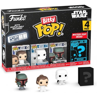 Funko Bitty Pop - Star Wars 4 Pack - Princess Leia / Snowtrooper / Boba Fett / Mystery