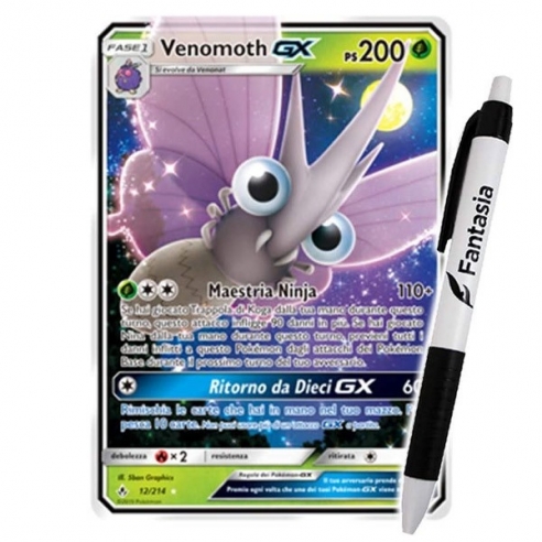 Venomoth GX - Carta Pokemon ITA - Legami Inossidabili - 12/214 + Penna Fantàsia Altri prodotti