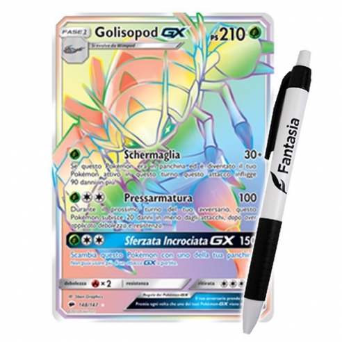 Golisopod GX - Carta Pokemon ITA - Ombre Infuocate - 148/147 + Penna Fantàsia Altri prodotti