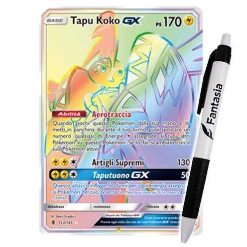 Tapu Koko GX - Carta Pokemon ITA - Guardiani Nascenti - 153/145 + Penna Fantàsia Altri prodotti