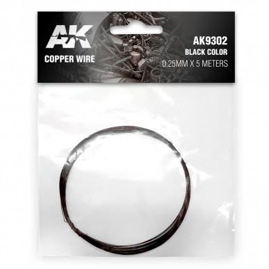 AK Accesories - Copper Wire - Black (0.25mm x 5m) - AK9302