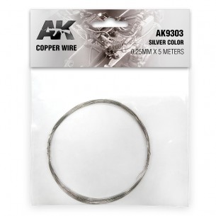 AK Accesories - Copper Wire - Silver (0.25mm x 5m) - AK9303