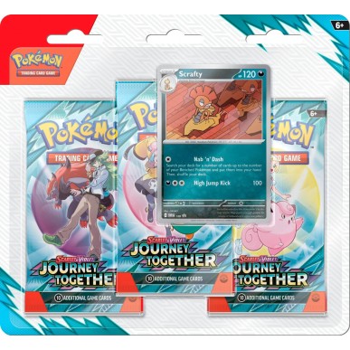 Scarlet & Violet: Journey Together - 3 Pack Blister - Scrafty (ENG)