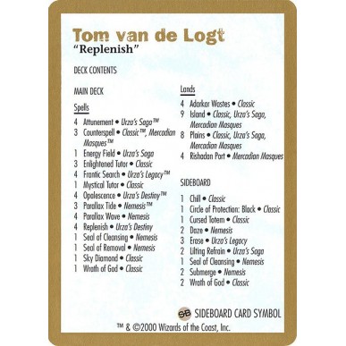 Tom van de Logt Decklist (2000)