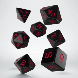 Q Workshop - Set di 7 Dadi misti - Classic Runic Nero e Rosso Dadi 2