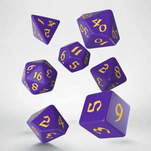 Q Workshop - Set di 7 Dadi misti - Classic Runic Viola e Giallo Dadi 2