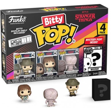 Funko Bitty Pop - Stranger Things 4 Pack - Hopper / Joyce / Demogorgon (Closed Face) / Mystery