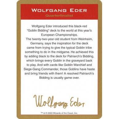 Wolfgang Eder Bio