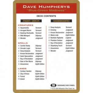 Dave Humpherys Decklist