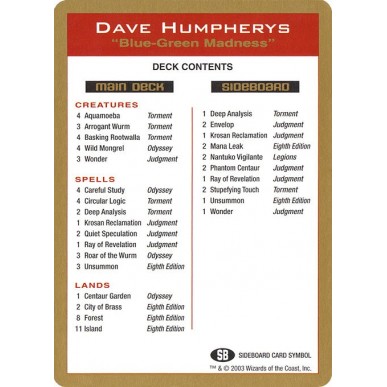 Dave Humpherys Decklist
