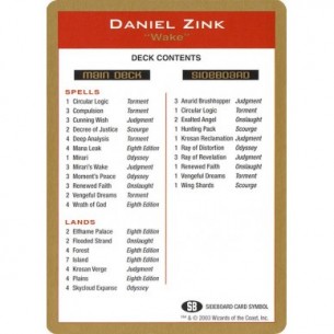 Daniel Zink Decklist