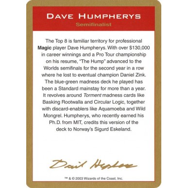Dave Humpherys Bio