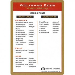Wolfgang Eder Decklist