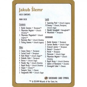 Jakub Šlemr Decklist (1999)