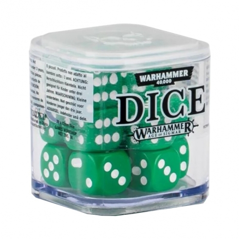 Warhammer - Set 20 Dadi a 6 Facce - Verdi (12mm)