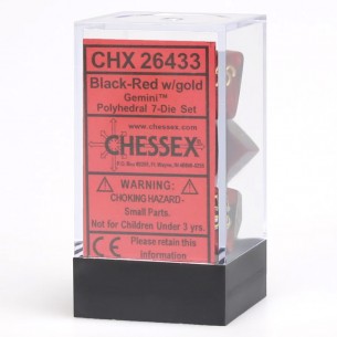 Mixed dice set Gemini Black-Red w/gold - Chessex CHX 26433 Chessex 8,90 € 2