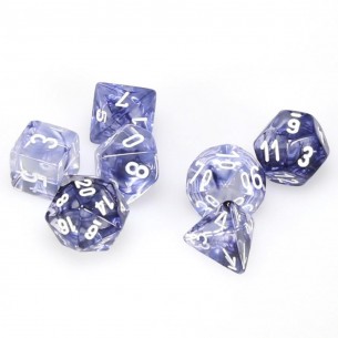 Chessex - Set 7 Dadi - Nebula Black w/White