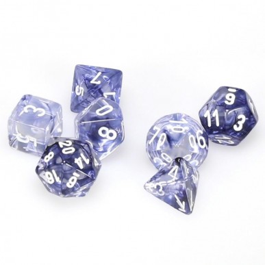 Chessex - Set 7 Dadi - Nebula Black w/White