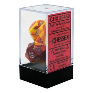 Mixed dice set Gemini Red-Yellow w/silver - Chessex CHX 26450 Chessex 8,90 € 2