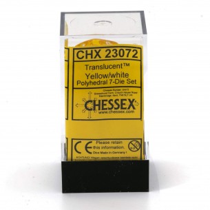 Chessex - Set 7 Dadi - Translucent Yellow/White 2