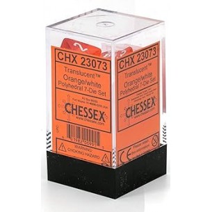 Chessex - Set 7 Dadi - Translucent Orange/White 2