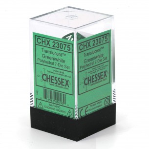 Chessex - Set 7 Dadi - Translucent Green/White 2