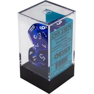 Chessex - Set 7 Dadi - Translucent Blue/White 2
