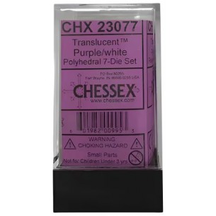 Chessex - Set 7 Dadi - Translucent Purple/White 2