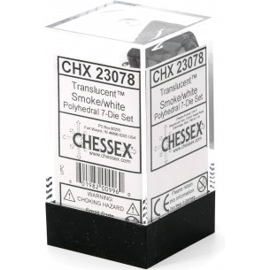 Chessex - Set 7 Dadi - Translucent Smoke/White 2