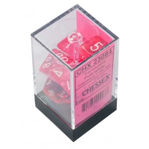 Chessex - Set 7 Dadi - Translucent Pink/White 2
