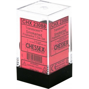 Chessex - Set 7 Dadi - Translucent Smoke/Red 2
