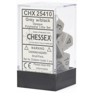 Chessex - Set 7 Dadi - Opaque Grey/Black 2