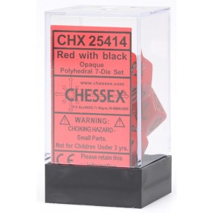 Chessex - Set 7 Dadi - Opaque Red/Black 2