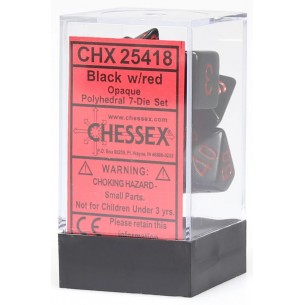 Chessex - Set 7 Dadi - Opaque Black/Red 2