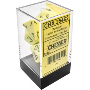 Chessex - Set 7 Dadi - Opaque Pastel Yellow/Back 2