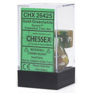 Chessex - Set 7 Dadi - Gemini Gold/Green/White 2